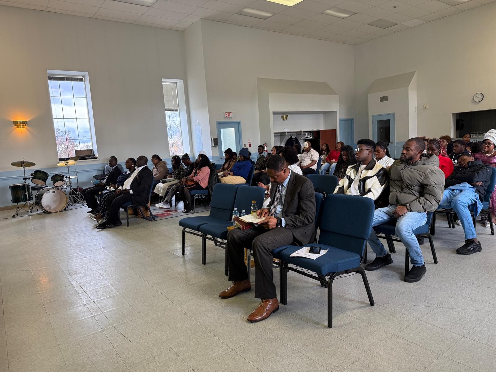 Congregation worshipping